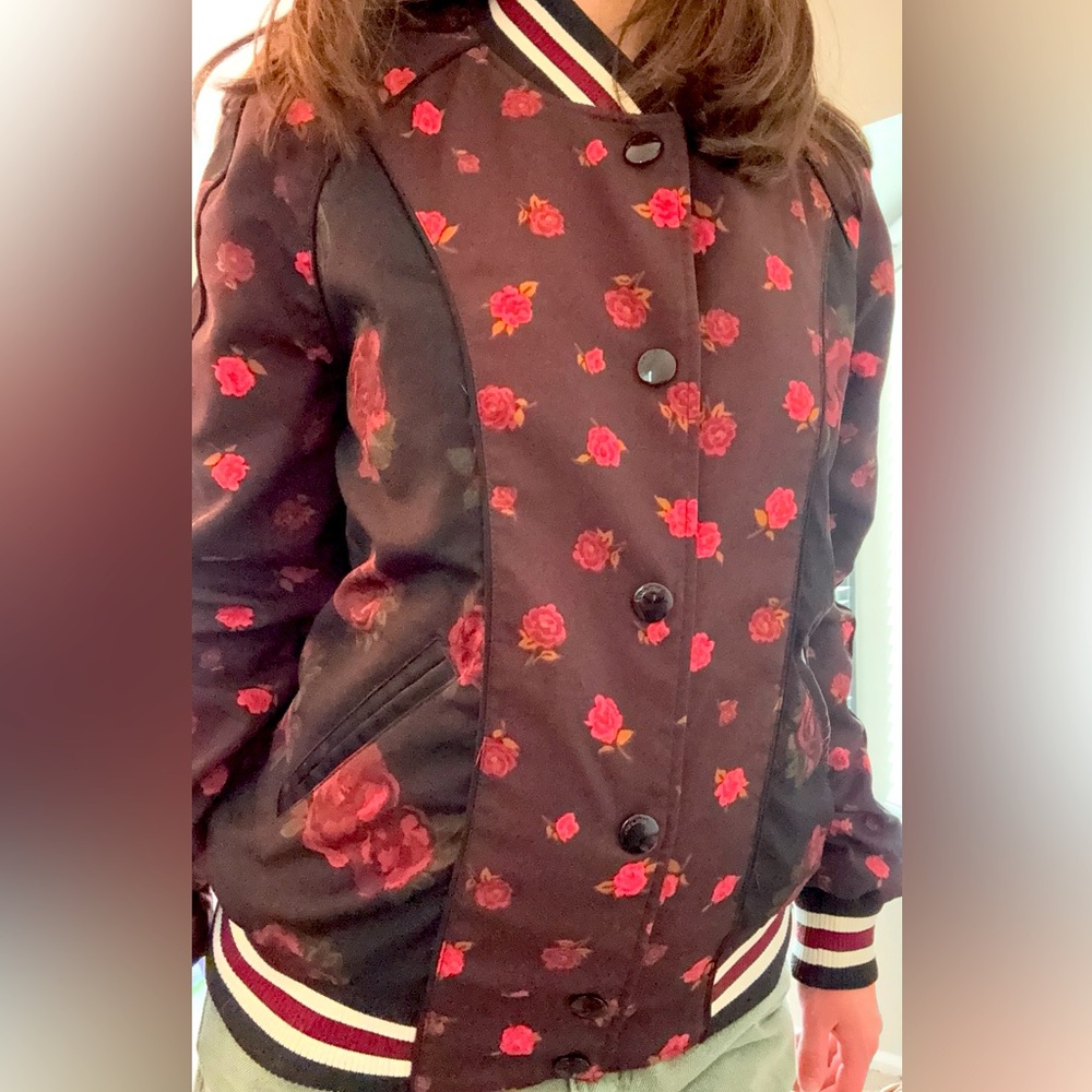 Coach Reversible Women’s Varsity jacket, Rose Floral